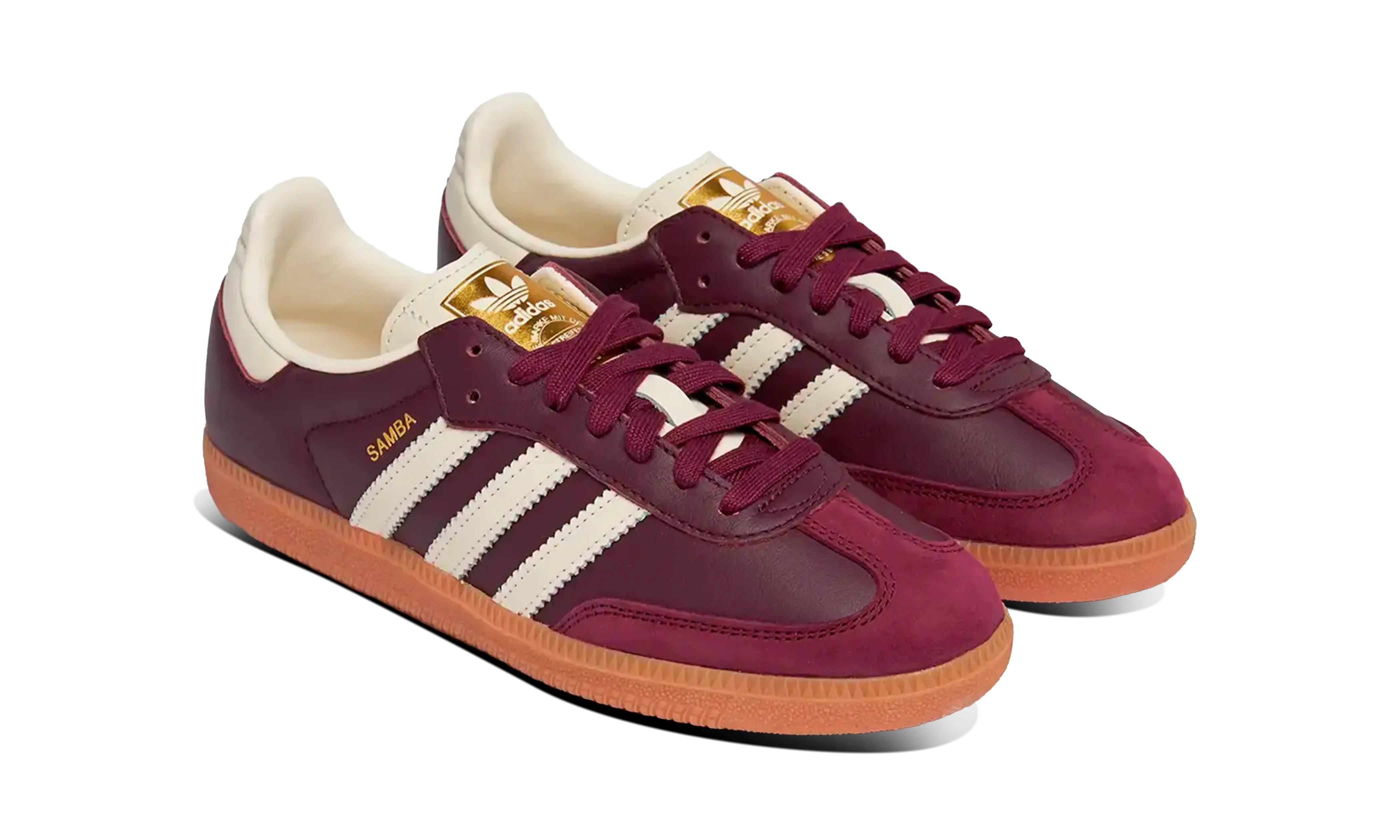 Adidas Samba OG Maroon Gold Metallic - Image 3